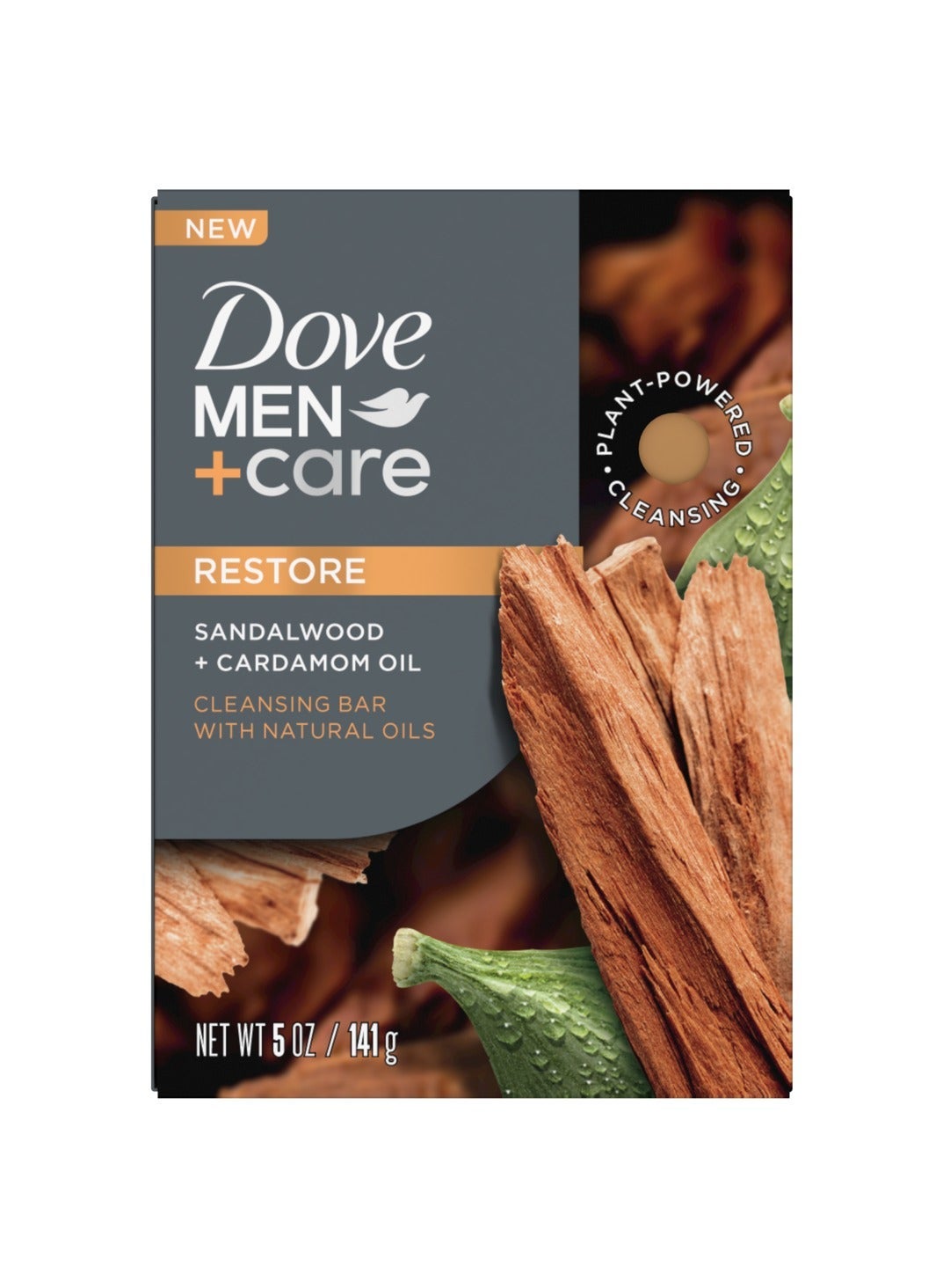 Dove Men+Care  Cleansing Bar  Restore with Sandalwood and Cardamom Oil 141g